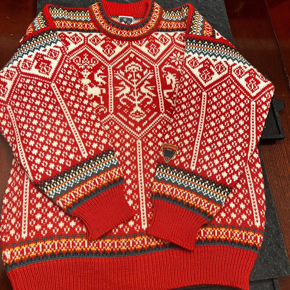Vintage Dale of Norway 1994 Lillehammer Olympics Mens Large Pure New wool